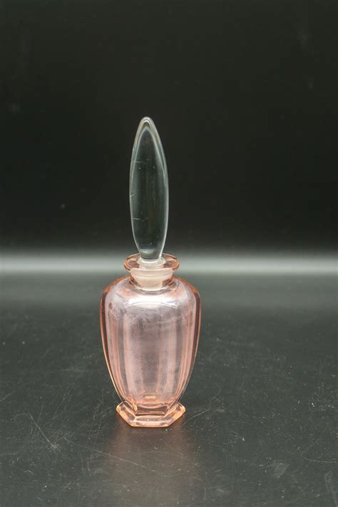 Vintage Pink Depression Glass Perfume Bottle Depression Perfume Bottle Large Decorative Stopper