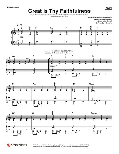 Great Is Thy Faithfulness Sing It Now SATB Sheet Music PDF Austin