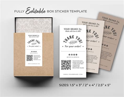 Editable Box Seal Label Box Sticker Template Packaging Label Box