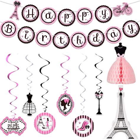 Paris Party Decorations Set Paris Happy Birthday Banner Dress