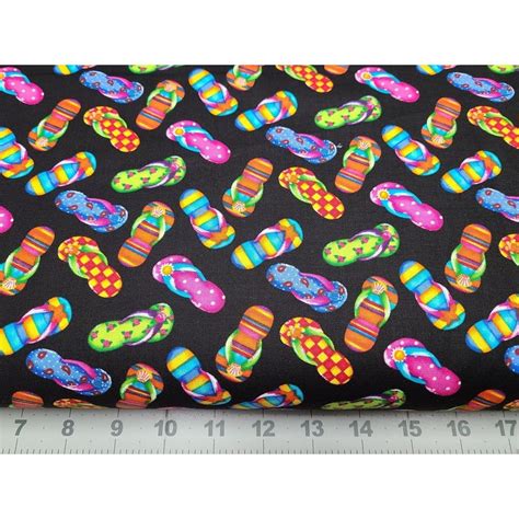 Timeless Treasures Cotton Flip Flop Fabric Etsy