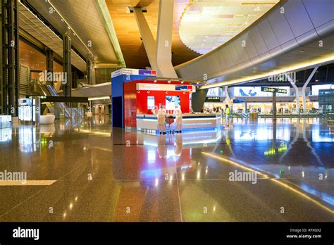 Doha Qatar Circa May 2017 Inside Hamad International Airport Of Doha The Capital City Of