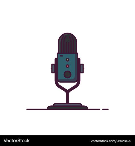 Podcast Microphone Line Style Royalty Free Vector Image