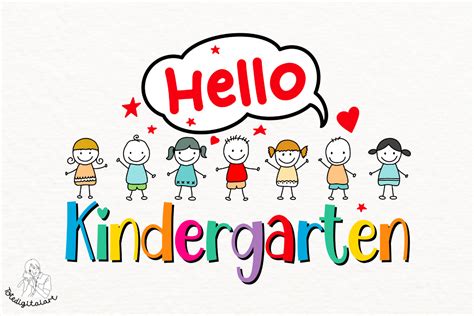 Hello Kindergarten Png Clipart Graphic By Totedigitalart · Creative Fabrica