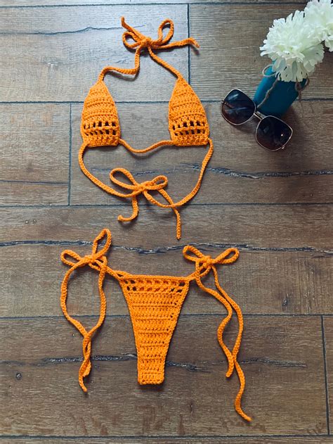 Kimberly Cut Out Micro Bikini Set Crochet Bikini Set Etsy