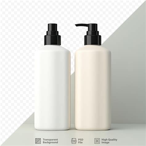 Premium Psd Two Bottles Of White Shampoo And Conditioner Are Shown On A White Background