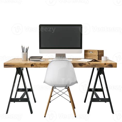 desk side view full body isolate  transparent background  png