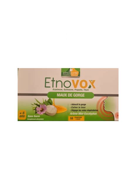 Etnovox Miel Eucalyptus Pastilles A Sucer Tunisie Para