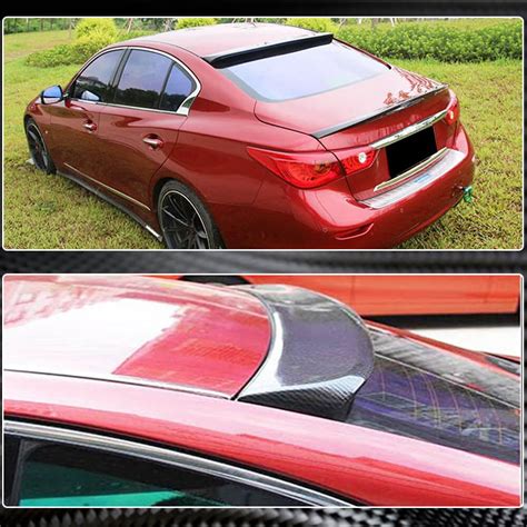 Infiniti Q50 Carbon Fiber Rear Roof Window Spoiler Wing Exterior Mods