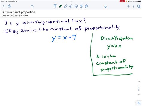 Solved Is Y Directly Proportional To X If So Give The Constant Of Proportionality Yx7