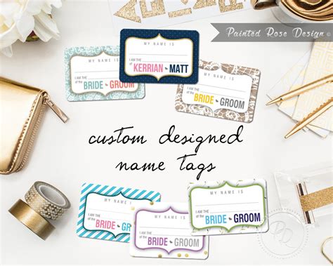 Custom Name Tags Digital Printable Event Wedding Engagement Party ...