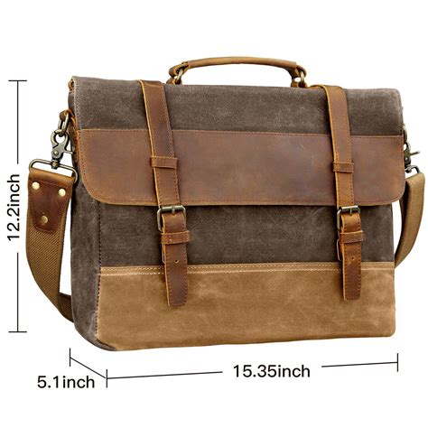 Wowbox Inch Messenger Bag For Mens Waxed Waterproof Canvas Genuine