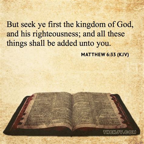 Matthew 633 But Seek Ye First The Kingdom Of God And His