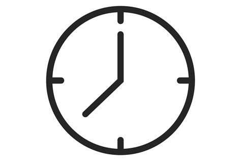 Clock Line Icon. Time Symbol. Hour Sign Graphic by microvectorone ...