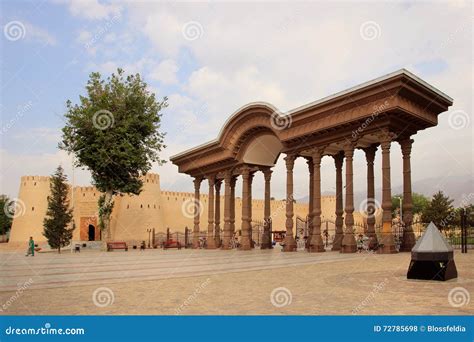 The Arch in the Park and Khujand Fortress (citadel), Tajikistan in Khujand City, Tajikistan ...