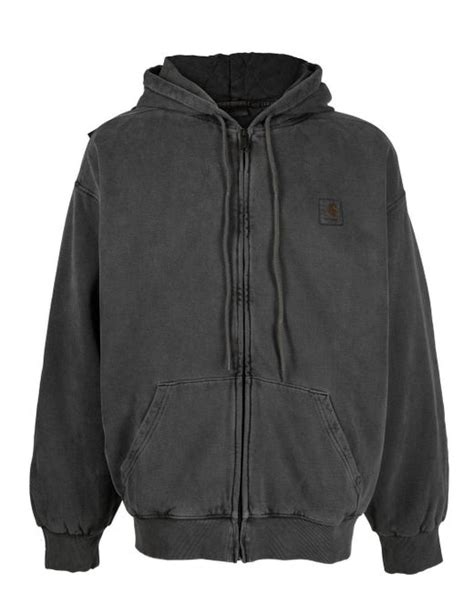 Carhartt Wip Cotton Vista Zip Up Hoodie In Grey Gray For Men Lyst