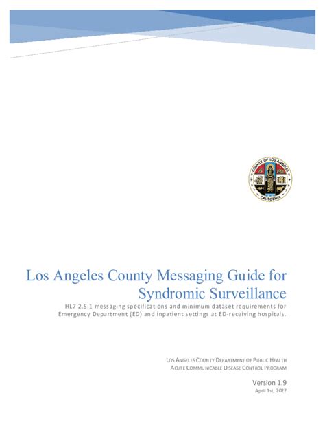 Fillable Online Publichealth Lacounty Los Angeles County Messaging