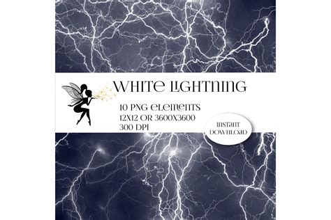 10 PNG White Storm Lightning Clipart Graphic by Pixy Art Store ...