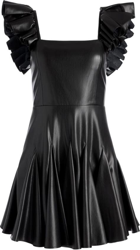 Alice Olivia Ginny Vegan Leather Godet Dress ShopStyle