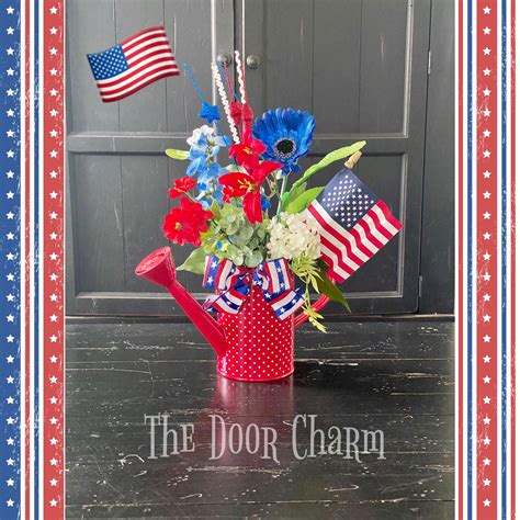 Patriotic Flower Arrangement Etsy Patriotic Flower Arrangements