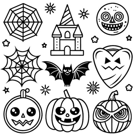 Halloween Clip Art Set Premium Ai Generated Vector