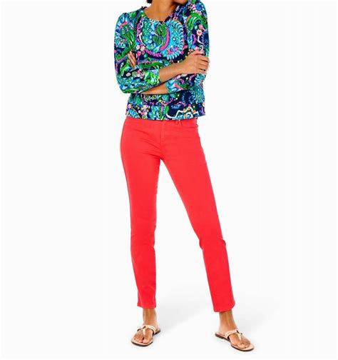 Buy Lilly Pulitzer South Ocean High Rise Skinny Jeans In Spicy Coral