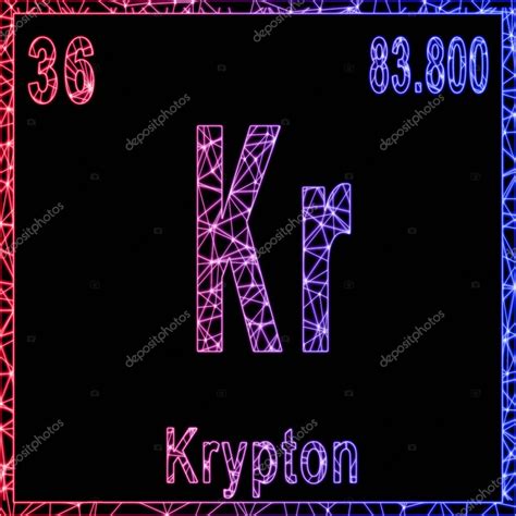 Krypton elemento químico signo con número atómico y peso atómico 2024