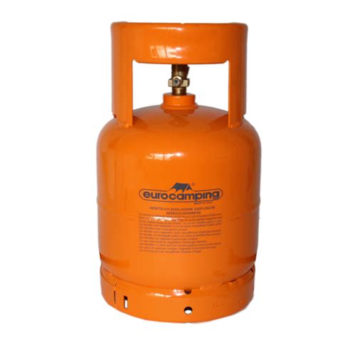 Leere orange befüllbare Gasflasche 3 kg Propan Butan Flasche mit Krag