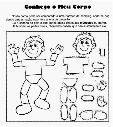 Partes Do Corpo Humano Atividades Infantis Colorir Desenhos Para