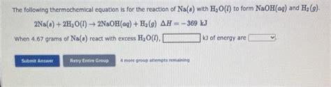 Solved The Following Thermochemical Equation Is For The