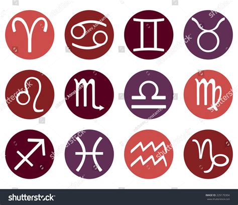 Vector Set Zodiac Sign Stock Vector Royalty Free 229179304 Shutterstock