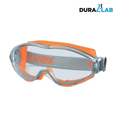 UVEX 9302245 Ultrasonic Wide Vision Safety Goggle Orange Frame Clear