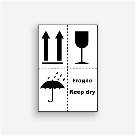 Fragile Keep Dry Handling Label FMS London