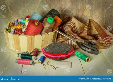 Sewing Supplies Stock Image Image Of Cloth Design Craft 51407355