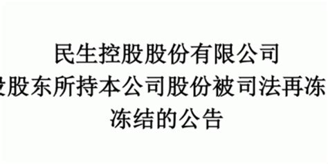 中国泛海所持民生控股股权又双叒叕被冻结了手机新浪网