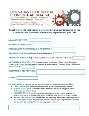 Completable En línea cnt Cuestionario de Inscripcin por los proyectos