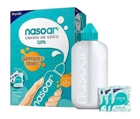 Nasoar Infantil adulto Frasco Solução Nasal 30 Envelopes Escorrega