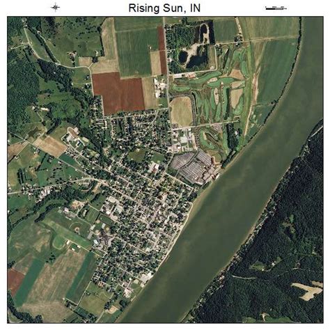 Aerial Photography Map Of Rising Sun In Indiana