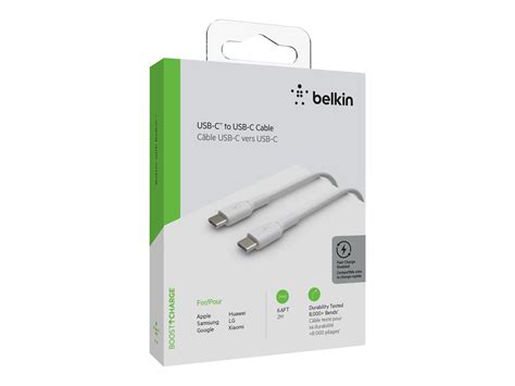 Belkin Usb C Till Usb C Kabel 2m Vit Cab003bt2mwh