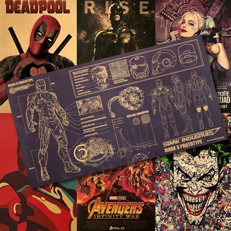 Iron Man Avengers Marvel 10th Anniversary Kraft Paper Poster Dormitory