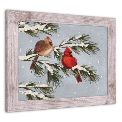 The Holiday Aisle® Two Cardinals Picture Frame Print Wayfair