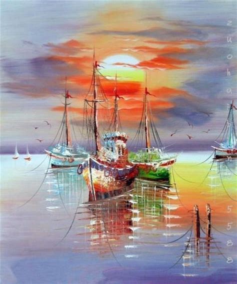 Peinture Bateau Sur La Mer