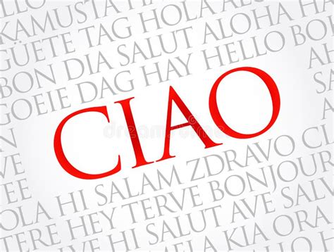 Saludo De Ciao Hola En La Nube De Palabras Italiana En Diferentes