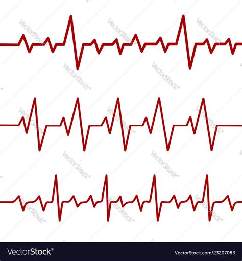 Red Heartbeat Line Ekg Cardio Linestock Royalty Free Vector