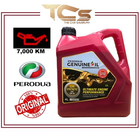 PERODUA SEMI SYNTHETIC SAE 5W30 ENGINE OIL 4L OIL FILTER AIR FILTER