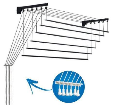 Varal De Teto Ou Parede Varetas Individuais Black Cm Secalux