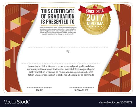 Diploma Certificate Blank Template Royalty Free Vector Image