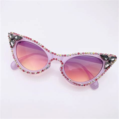 Rhinestone Cat Eye Rhinestone Sunglasses With Decorative Frame And Uv400 Protection Elegant Full