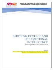 V2 2 BSBPEF502 Emotional Intelligence Plan Reflective Journal Template