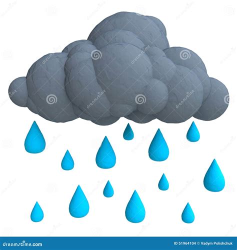 Cartoon Rain Cloud From Plasticine Or Clay Stock Illustration